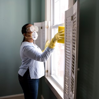 A professional cleaner at work.